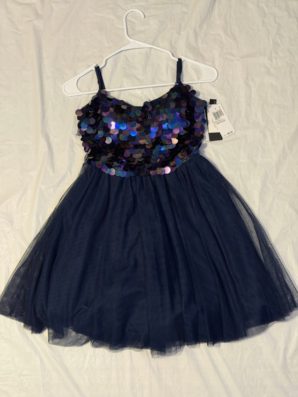 City Studio Navy Sequin Bodice Tulle Fit & Flare Dress Sweetheart 1/2